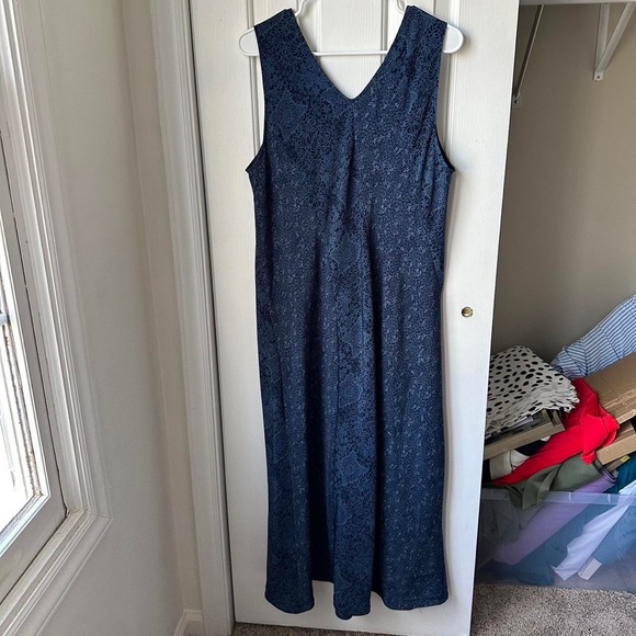 Blue Floral Maxi Dress NORTON MCNAUGHTON - Picture 1 of 4